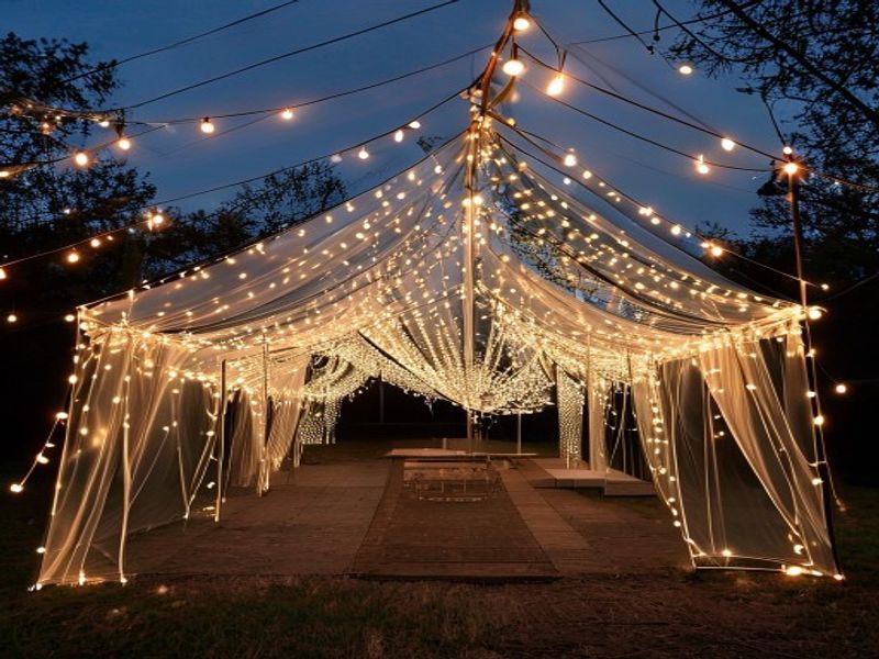 Clear Span Tent with Lights
